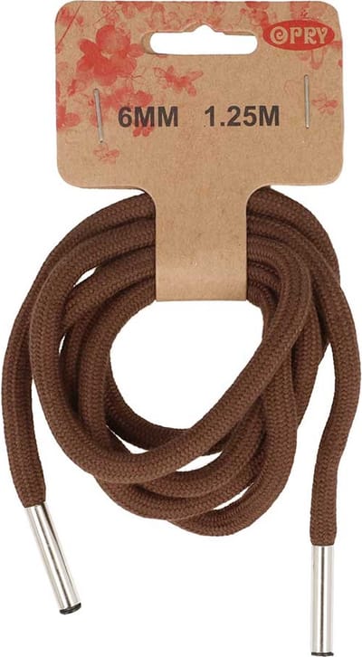 Hoodie koord met koordeinden 6mm 1.25m