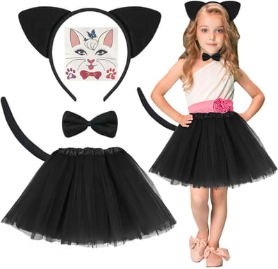 Giraffe Kostuum Set met Tutu Rok, Hoofdband, Oren, Staart en Strik voor Halloween en Verjaardagsfeestjes
