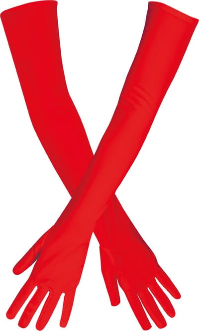 Boland - Paar handschoenen Los Angeles rood Rood - Volwassenen - Unisex - Can Can - Glitter and Glamour- Toppers