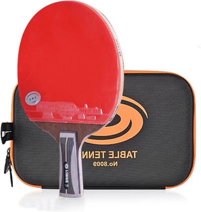 Tafeltennisbat - Pingpongracket - Snelle Aanval - 5 Hout 2 Carbon - Lange Steel - Zwart