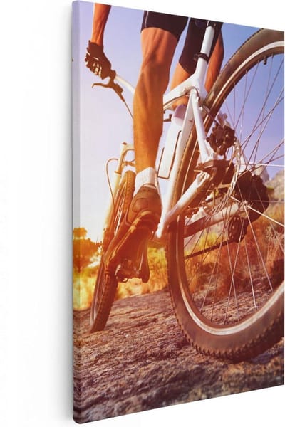 Artaza Canvas Schilderij Fiets - 20x30 cm - Klein - Wanddecoratie Zon - Muurdecoratie Sport - Kamer Accessoires
