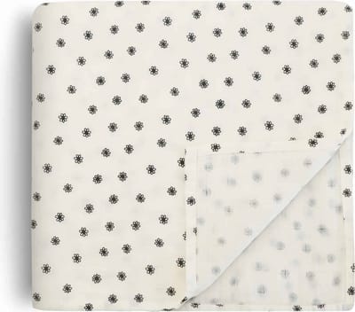 Mushie Hydrofiele Doek XL Swaddle - Black Daisy