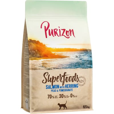 Dubbelpakket: 2x6,5kg Purizon Superfoods zalm droogvoer voor katten