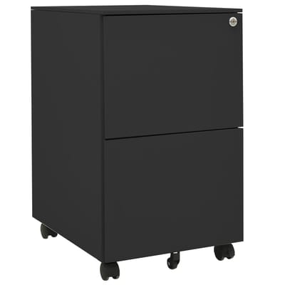 vidaXL - Ladeblok - verrijdbaar - 39x45x67 - cm - staal - antracietkleurig