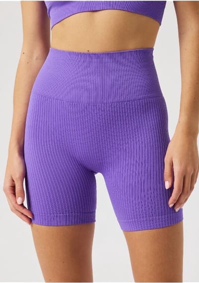 Björn Borg dames Studio Seamless Ribbed Shorts - korte sportbroek - paars
