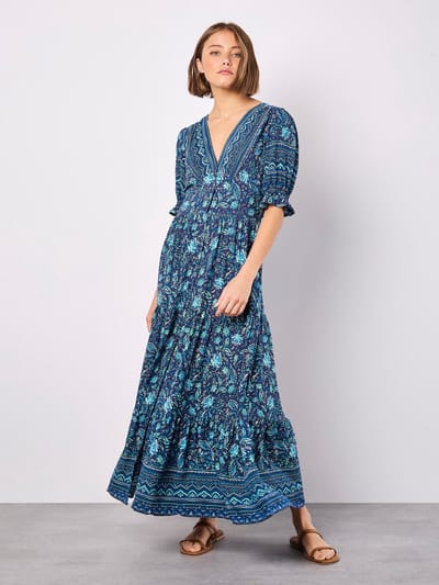 Sarasa bloemenprint maxi-jurk