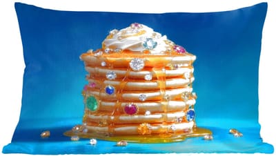 Sierkussens - Kussentjes Woonkamer - 60x40 cm - Pannenkoeken - Steentjes - Glitter - Slagroom