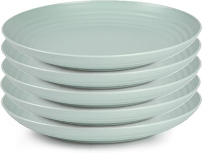 Plasticforte Rond diner bord/camping bord - 10x - Dia 25 cm - mintgroen - kunststof - onbreekbaar