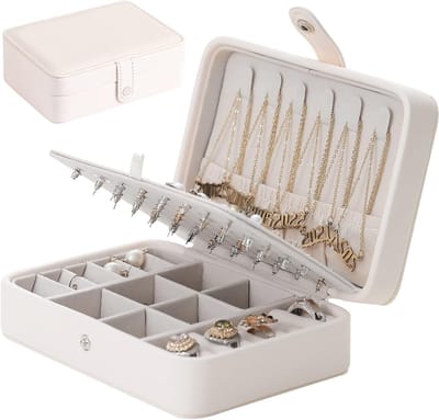 Compacte Reiskosmetiekoffer - Mini Sieradenopberger voor Vrouwen van PU Leer - Perfecte Cadeau voor Meisjes en Organisator voor Ringen en Oorbellen