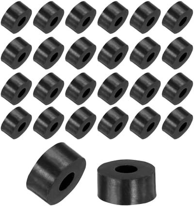 Dailygoods- Rubberen Ruimteschuiven 48 Stuks - 13mm Buitendiameter - 5mm Binnendiameter - 6mm Hoogte - Anti-vibratie - Schokabsorberende Pads