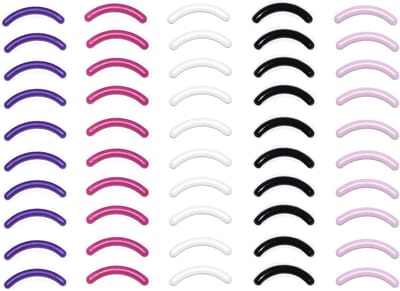Set van 50 Vervangende Pads van Siliconen Rubber voor Wimperpincetten - Vijf Kleuren, 10 Strips per Kleur, Ideaal voor Wimperextensions en Schoonmaak