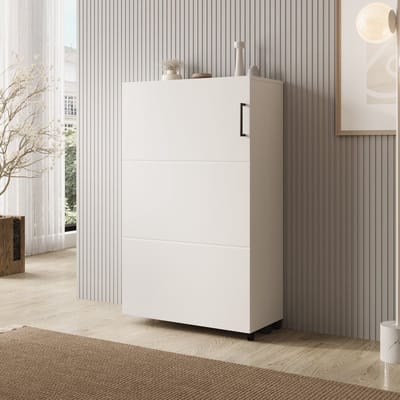 Meubella - Inverly - Schoenenkast - Wit - 68x33x113 cm