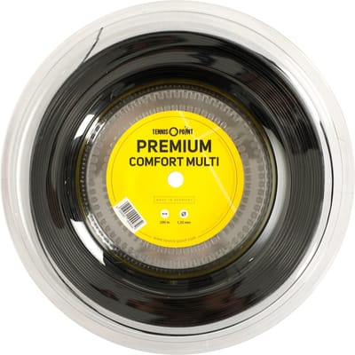 Tennis-Point Premium Comfort Multi Rol Snaren 200m-Zwart
