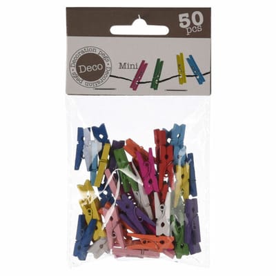 Mini fotoknijpertjes/kaartknijpertjes hout - 50x stuks - 2,5 cm - Kerstkaart knijpers