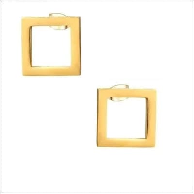 Aramat Jewels | Oorbellen | RVS Vierkante Oorstekers Zwart 6mm - Minimalistisch Design | 7mm / Goudkleurig | |9mm | Staal | Volwassenen | Verkleurd niet
