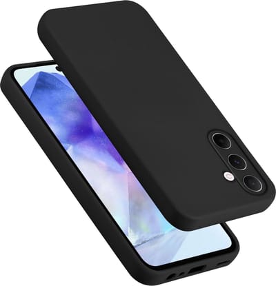 Cadorabo Hoesje geschikt voor Samsung Galaxy A55 in LIQUID ZWART - Beschermhoes gemaakt van flexibel TPU silicone Case Cover