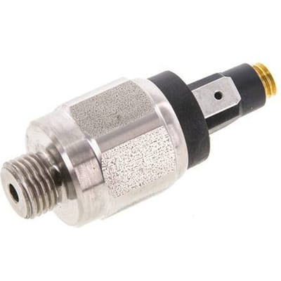 1 tot 10bar NO Roestvrij Staal Drukschakelaar G1/4'' 42VAC Platte Stekker - PSL-SC-N-1-10-O-FP