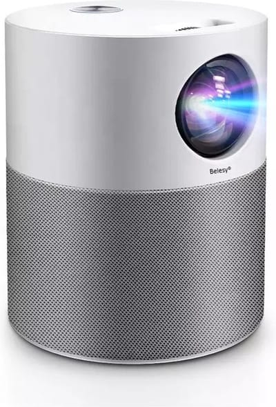 Belesy® Beamer Projector M35 - Mini Beamer - Wit – Full HD Support – Wifi – Android 9.0 – 4.000 Lumen – Contrast 10.000:1 – Beamers - Projectie 30 tot 200 inch - Cadeau - WK 2022 - Moederdag