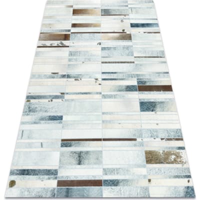 Kleden Rugsx Tapijt PATCHWORK 21717 beige - Koeienhuid, planken 120x170 cm