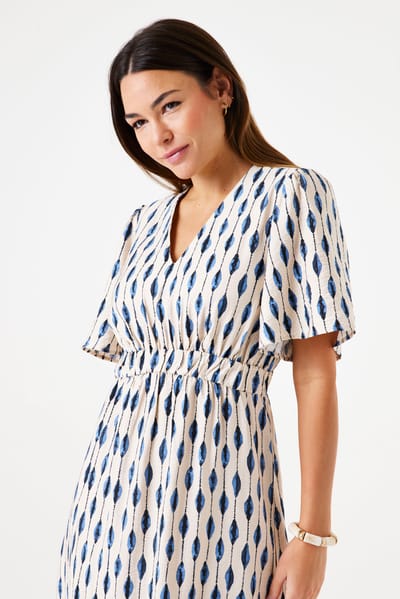 GARCIA Dames Print Jurk Wit Korte mouw