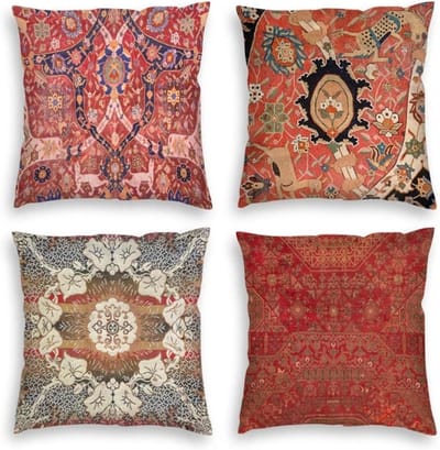 Kussenhoezen in Marokkaanse stijl, 50 x 50 cm, set van 4, tuinkussens, 50 x 50 cm, zachte korte pluche sofakussen, dubbelzijdige kussensloop, decoratieve kussens voor woning, woondecoratie D308