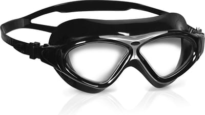 BTTLNS Zwembril - Transparante lenzen - Face Fit Technology - Zacht silicone materiaal - Duurzame snel spanners - Anti-condens lenzen - Essovius 1.0 - Zwart