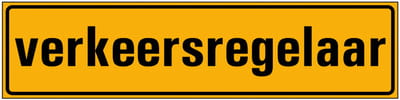Verkeersregelaar bordje, kunststof 400 x 100 mm