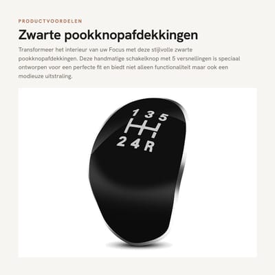 Dailygoods- Pookknopafdekkingen 5 versnellingen - Vervangend - Hoogwaardig ABS - Duurzaam - Stijlvol - Eenvoudige installatie - Versnellingspookknop
