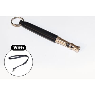 Sifflet Ultrasonique pour Chien d'Entraînement avec Fréquence Réglable – Sifflet d'Entraînement en Acier Inoxydable pour le Rappel & la Correction du Comportement noir