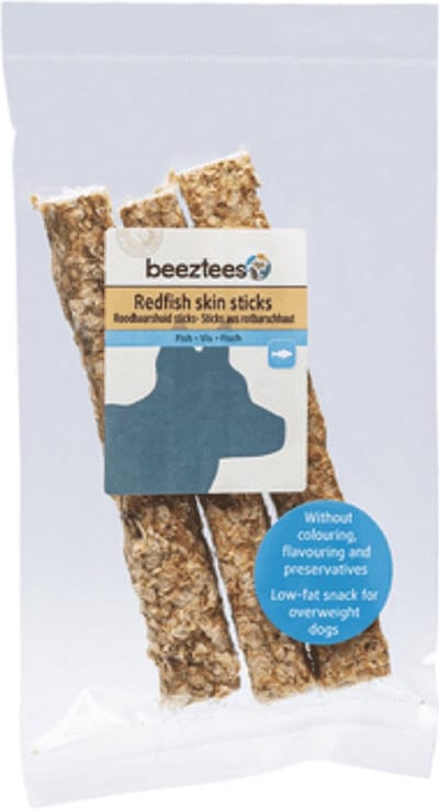 Beeztees Roodbaarshuid stick voor honden . 75 GR geen kleurstoffen smaak en bewaarmiddelen toegevoegd - laag vetgehalte- Ook ideaal voor honden met overgewicht