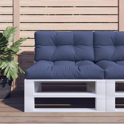 vidaXL - Palletkussen - 120x40x12 - cm - stof - marineblauw