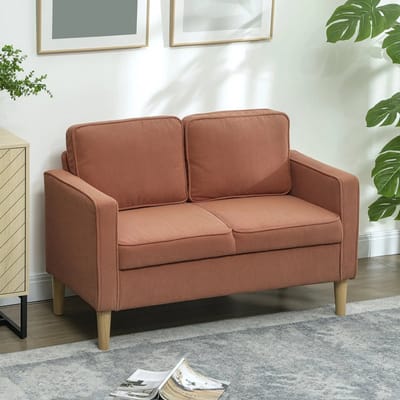 Sweiko 2 zits Bank - Opbergruimte - Houten poten - 117 x 63 x 79 cm - Bruin