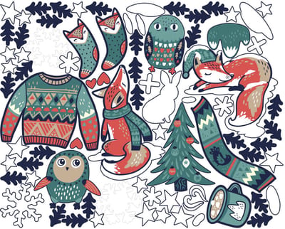 Wintervos Kerststickers - Zelfklevende kerststickers - Feestelijke decoraties - 100x125cm