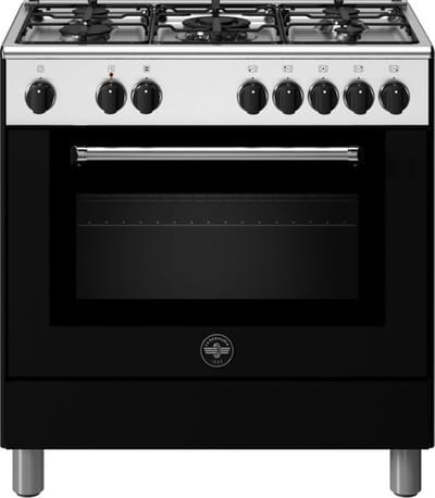 La Germania AM85C61DNT-24 Fornuis 80 cm, zwart, 5 branders, multifunctionele oven