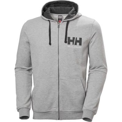 Helly Hansen HH Logo Capuchon Trui met Doorlopende Rits Heren, grey melange Maat S