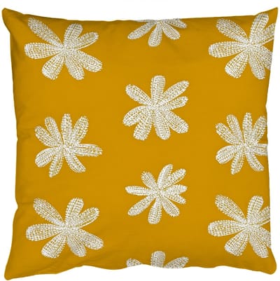 Sierkussens - Kussentjes Woonkamer - 50x50 cm - Bloem - Speels - Okergeel