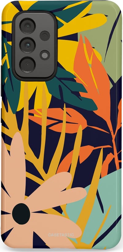 Casetastic Hoesje Geschikt voor Samsung A53 - Stijlvolle Beschermende Duo-layer Case - Ruwe bloemen
