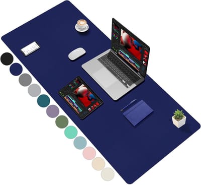 Luxe bureauonderlegger donkerblauw 120x60 cm voor een stijlvolle werkplek en optimale bescherming