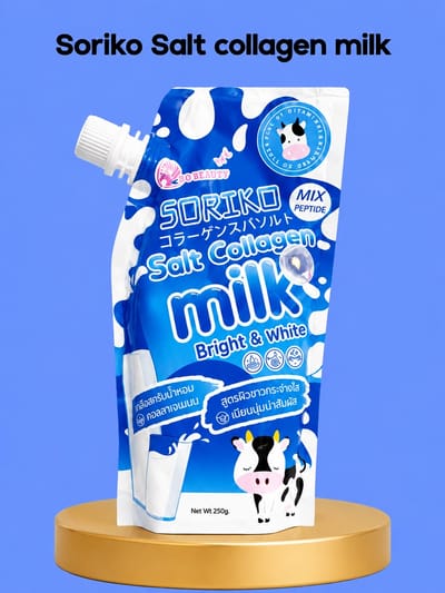 Soriko Salt Collagen Milk – Voedende & Verhelderende Body Milk – Verrijkt met Collageen voor Hydratatie en Huidherstel – Helpt de Huidtint te Egaliseren en Geeft Een Zachte, Stralende & Gezonde Huid