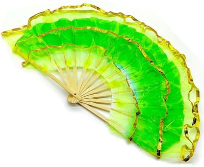 Belly Dance Veder met Groene Crystal Yarn voor Feestjes, Optredens en Dansgroepen