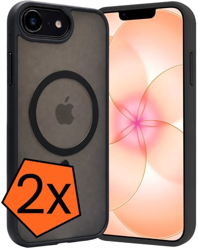 Hoes - 2 Stuks - Geschikt voor Apple iPhone 17e - Magsafe Compatible - Sterk & Shockproof - Back Cover - Shock Proof Case - Telefoon Hoes - Zwart