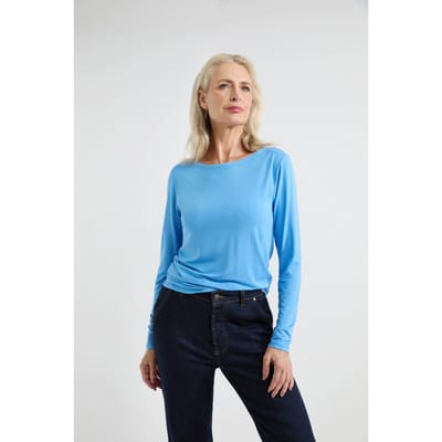 Josephine & Co Aline T-shirt French Blue Maat: XS | Longsleeves Outlet | Dames | Blauw