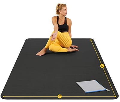 Grote, extra dikke yogamat - duurzaam, antislip, geurloos, voor thuisfitness en blotevoetenoefeningen - 1,8 x 1,2 m