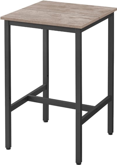 Hoppa! | bartafel | stalen frame - eenvoudige montage - industriële stijl | vintage Greige-Zwart | 61 x 61 x 91 cm (L x B x H)