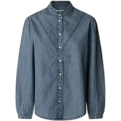 Regular fit jeansblouse van puur katoen