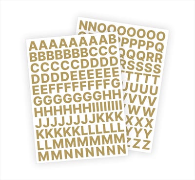 Stickey Gouden Plakletters en Stickers - Mat - 2cm hoog - Voor binnen en buiten
