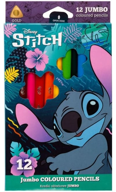 Colorino Jumbo Driehoekige Kleurpotloden Lilo & Stitch - 12 Kleuren