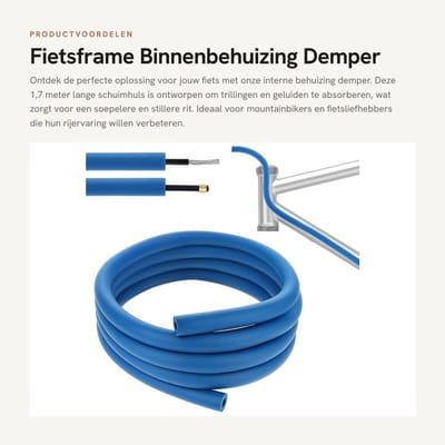 Dailygoods- Demper Geluidsabsorberend - Fietsframe Binnenbehuizing - Schuimrubberen Slang - 1,7 Meter - 6 mm Binnendiameter - Trillingsdemping - Kabelbescherming