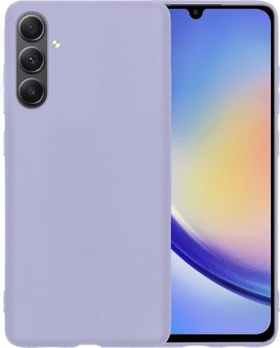 Hoesje - Geschikt voor Samsung Galaxy A34 - Sterk & Shockproof - Siliconen Case - Hoes Cover - Telefoonhoes - Lila