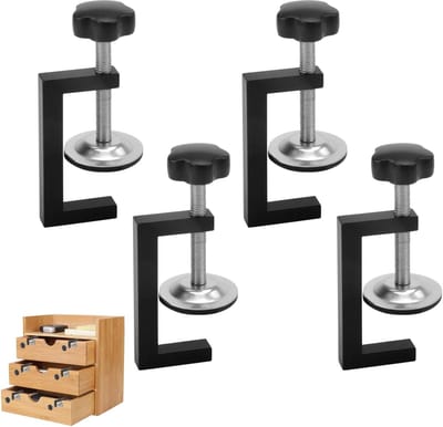 Dailygoods- Klem 4 Stuks - Verstelbare Tafel Klemmen - Klemmen voor Houtbewerking - Klemmen voor Installatie - Klemmen met Schroef - Aluminium/Carbon Staal - Tafelklem